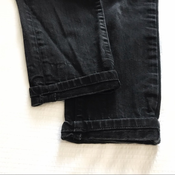 FRANK & OAK HIGH WAISTED WASHED BLACK STEVIE TAPERED JEANS - 27 - Picture 7 of 10